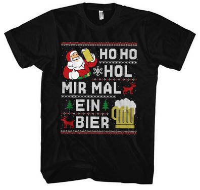 Ho Ho Hol mal Bier Männer Herren T-Shirt | Weihnachten Xmas Saufen Beer Fun | M2