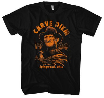 Carve Diem Freddy Männer Herren T-Shirt | Horror Halloween Nightmare Krüger