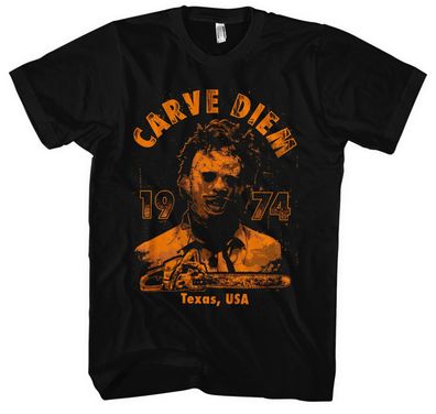 Carve Diem Chainsaw Männer Herren T-Shirt | Horror Halloween Nightmare Michael
