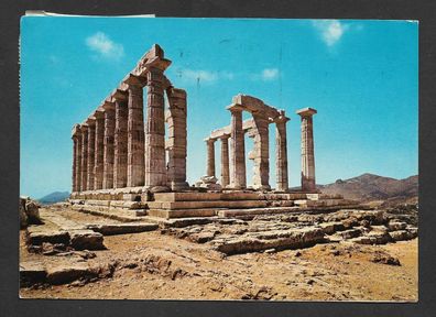Postkarte Griechenland Der Tempel des Poseidon von Osten gelaufen nach Grainau