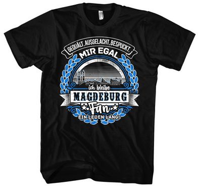 Ein Leben lang Magdeburg T-Shirt | Stadt Skyline Fussball Sport Magdeburg Shirt