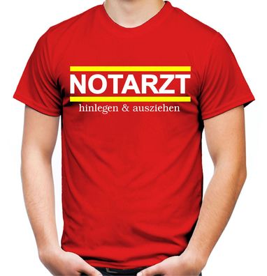Notarzt T-Shirt | Kraftfahrer Kostüm Verkleidung Beruf Fasching | Front rot