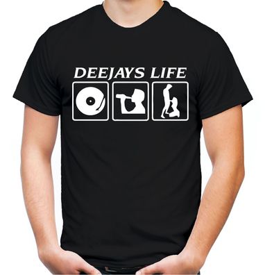Deejays Life Fun Männer T-Shirt | Hardstyle Techno Electro Minimal Music DJ