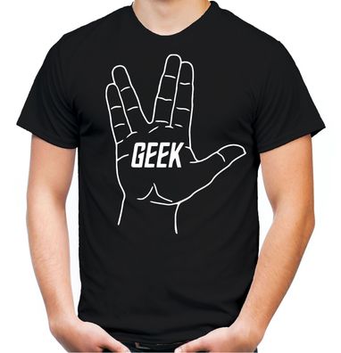 Geek Hand Männer T-Shirt | Spock Nintendo Nerd Mario Big Bang Theory Fun