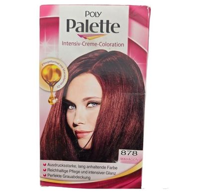 Poly Palette Haarfarbe Mahagoni 878 mit Macadamia Öl Intensiv Creme Coloration