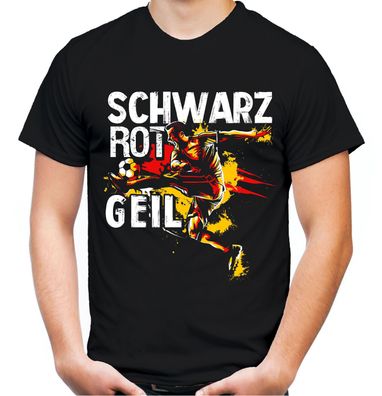 Schwarz Rot Geil T-Shirt | Fussball WM 2018 Trikot Fan EM Deutschland Germany