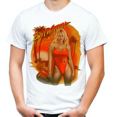 Pamela Baywatch Männer T-Shirt | David Hesselhoff Miami Beach Mitch Lifeguard