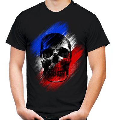 Frankreich Skull T-Shirt | France Fahne Flag Trikot Ultras WM Fußball Totenkopf