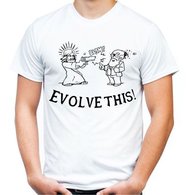 Evolve this T-Shirt | Evolution Darwin Jesus Christen Atheist Fun