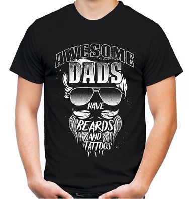 Awesome Dad T-Shirt | Beard Bart Rockabilly Vater Tattoo Familie Sohn Tochter