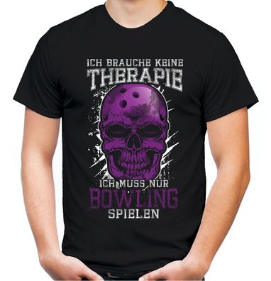 Therapie Skull Bowling T-Shirt | Sport Totenkopf Fun Ball Spiel Kegel
