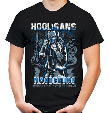 Hooligans Magdeburg T-Shirt | Fussball Ultras Fan Aufstieg Osten Blau Weiß Club