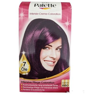 Poly Palette Haarfarbe Aubergine 880 mit 7 Öle Intensiv Creme Coloration