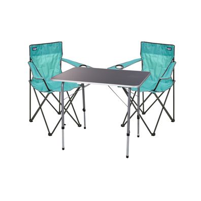 3er Set Outdoormöbel Campingmöbel Camping Anglerstuhl Aluminium Tisch klappbar