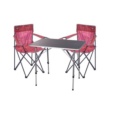 3er Set Outdoormöbel Campingmöbel Camping Anglerstuhl Aluminium Tisch klappbar