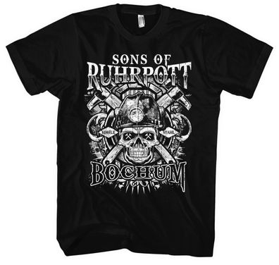 Sons of Ruhrpott Bochum Männer Herren T-Shirt | Fussball Ultras Anarchy | M14