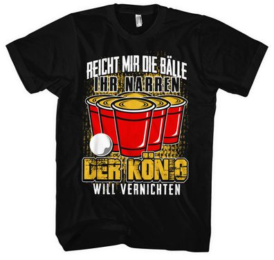 Bier Pong König Männer Herren T-Shirt | Trinkspiel Party Fun Beerpong Saufen