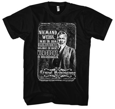 Ernest Hemingway Männer Herren T-Shirt | Baseball Ringer Zitat Sprüche