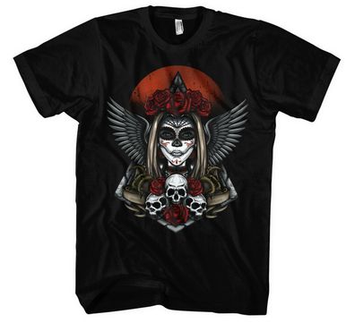 La Catrina Santa Muerte Männer Herren T-Shirt | Mexiko Skull Rock Totenkopf | M1