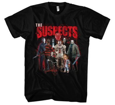 The Suspects Männer Herren T-Shirt | Halloween Annabelle ES Chucky Jason Myers