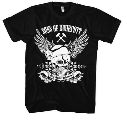 Sons of Ruhrpott Männer Herren T-Shirt | Fussball Ultras Anarchy Glück Auf | M5
