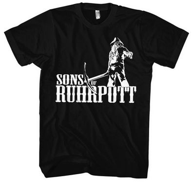 Sons of Ruhrpott Männer Herren T-Shirt | Fussball Ultras Anarchy Glück Auf | M6