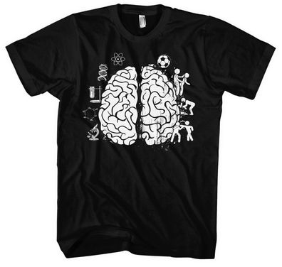 Genie u. Wahnsinn Herren T-Shirt | Party Saufen Fussball Sex Gehirn Lehrer Brain
