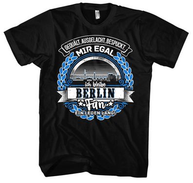 Ein Leben lang Berlin T-Shirt | Stadt Skyline Fussball Sport Berlin Shirt