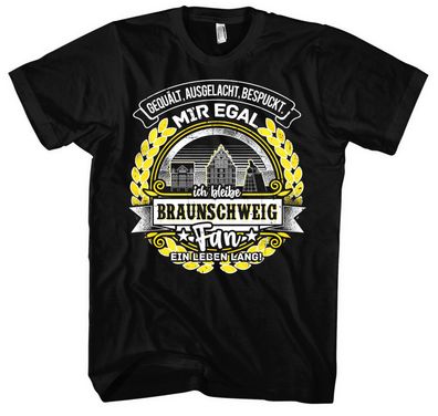 Ein Leben lang Braunschweig T-Shirt | Stadt Skyline Fussball Sport Shirt