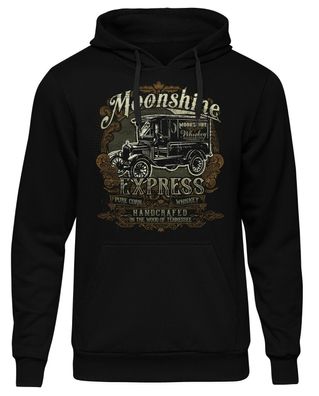 Moonshine Express Herren Kapuzenpullover | Whiskey Rockabilly Redneck Kult | M3