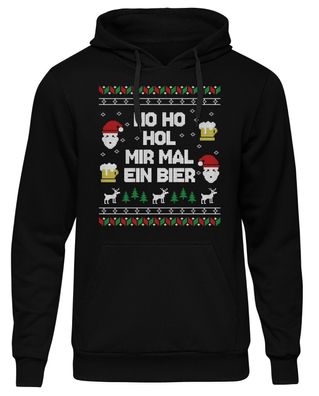Ho Ho Hol mal Bier Herren Kapuzenpullover | Weihnachten Xmas Saufen Beer | M1