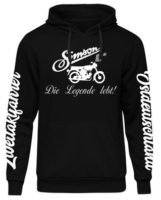 Simson Ostdeutschland Kapuzenpullover Zweitakt Hoodie Osten S50 S51 Trabant DDR
