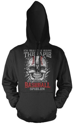 Therapie Skull Baseball Kapuzenpullover | Sport Totenkopf Fun Ball Spiel