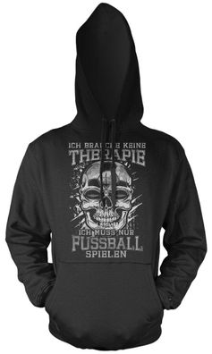 Therapie Skull Fussball Kapuzenpullover | Sport Totenkopf Fun Ball Spiel Ultras