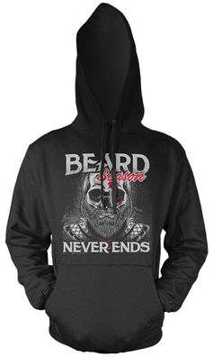 Beard Seasons Never Ends Kapuzenpullover | Bart Rockabilly Totenkopf Skull Biker
