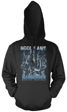 Hooligans Magdeburg Kapuzenpullover | Fussball Ultras Blau Weiß Club Aufstieg