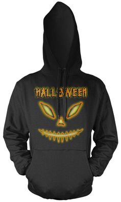 Halloween Kapuzenpullover | Kürbis Gesicht Kopf Pumpkin gruseliges Shirt Fun |M1