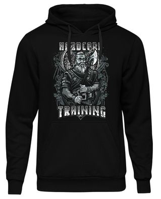 Hardcore Viking Training Herren Kapuzenpullover | Wikinger Odin Thor Walhalla