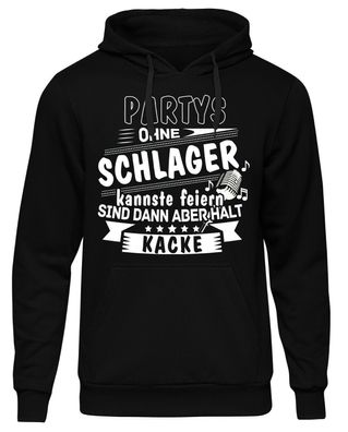 Partys ohne Schlager Herren Kapuzenpullover | Schlager-Musik Retro Party