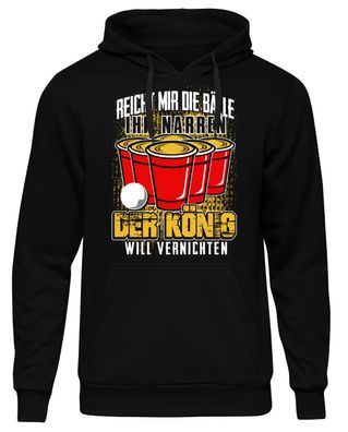 Bier Pong König Herren Kapuzenpullover | Trinkspiel Party Fun Beerpong Saufen