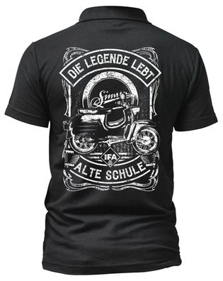 Alte Schule Simson Poloshirt | DDR Shirt Logo Ossi Moped IFA Ostkult | Schwalbe