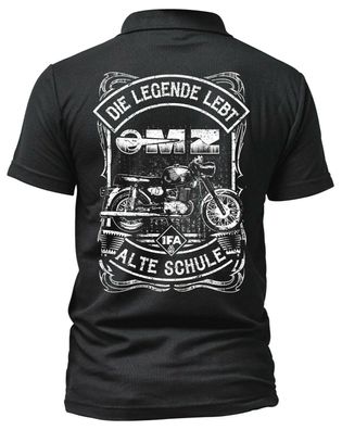 Alte Schule MZ Poloshirt | DDR Shirt Logo Ossi Motorrad Moped IFA Ostkult |TS250
