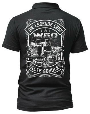 Alte Schule W50 Poloshirt | DDR LKW Shirt Logo Ossi IFA Retro Ostkult | W50