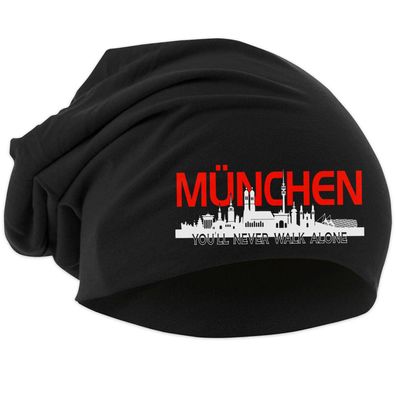 München Skyline Mütze | Beanie Strickmütze Sport Logo Stadt Skyline