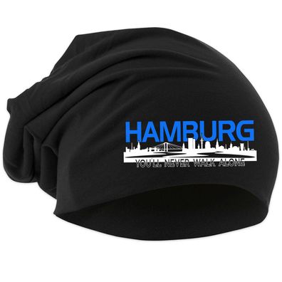 Hamburg Skyline Mütze | Beanie Strickmütze Sport Logo Stadt Skyline Hansestadt