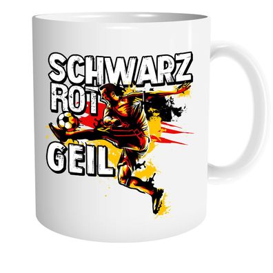 Schwarz Rot Geil Tasse | Kaffeetasse Teetasse Geschenk Deutschland Fussball M1