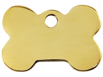 Red Dingo Hundemarke Knochen gold mit Gravur (Größe: S)
