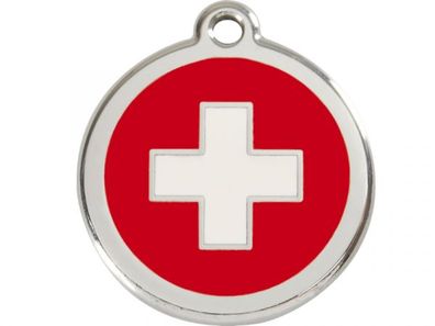 Red Dingo Hundemarke Schweizer Kreuz mit Gravur (Größe: M)