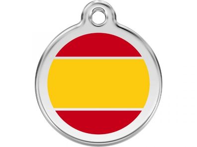 Red Dingo Hundemarke Spanische Flagge mit Gravur (Größe: S)