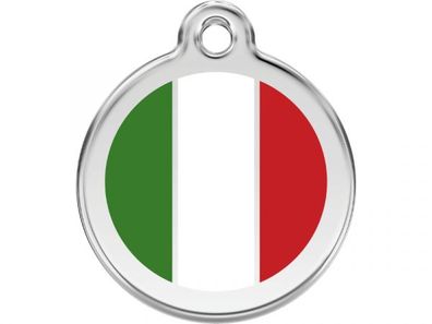 Red Dingo Hundemarke Italienische Flagge mit Gravur (Größe: M)